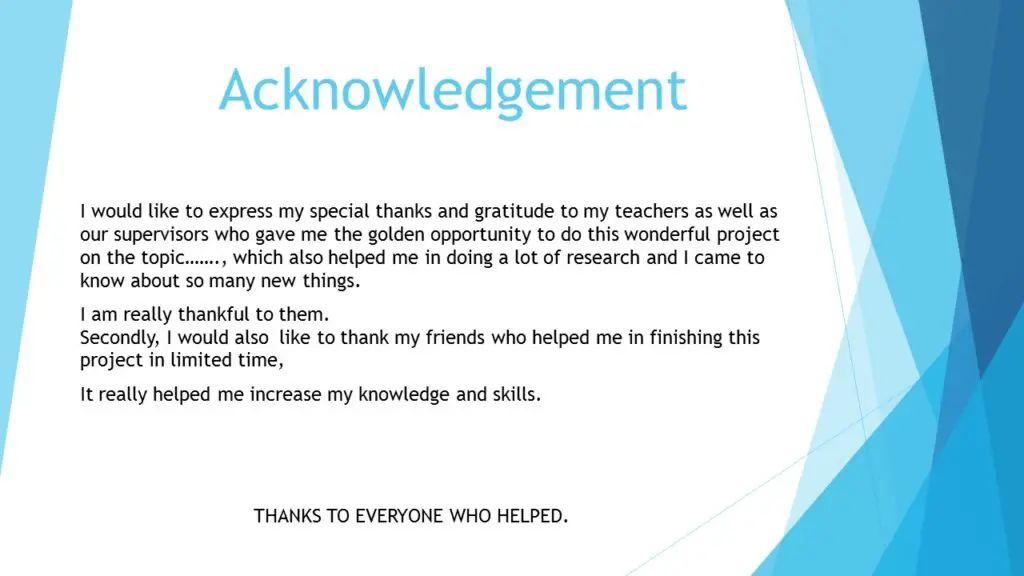 5 Professional Examples Of Acknowledgement For Presentation 