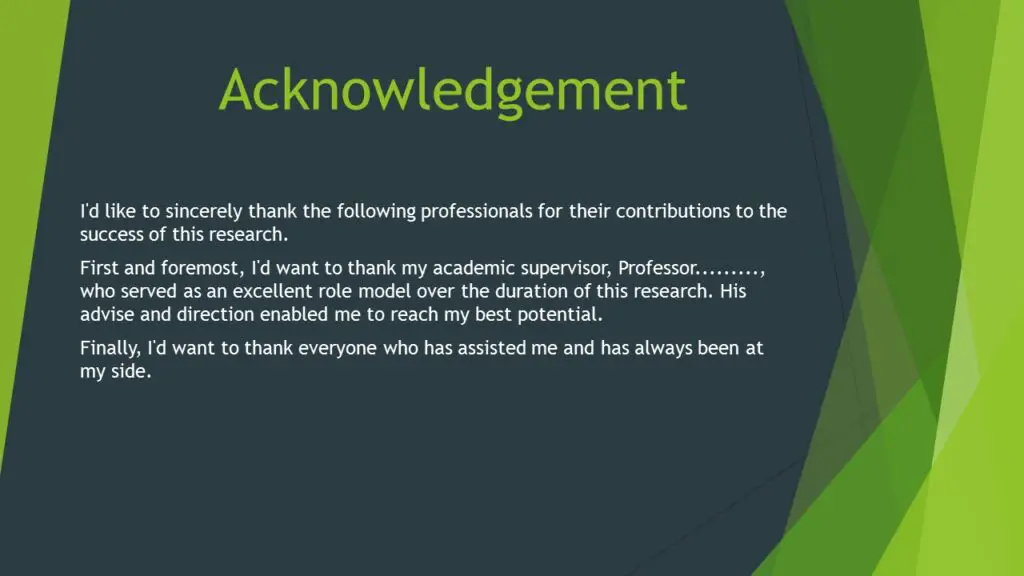 Acknowledgement for presentation
