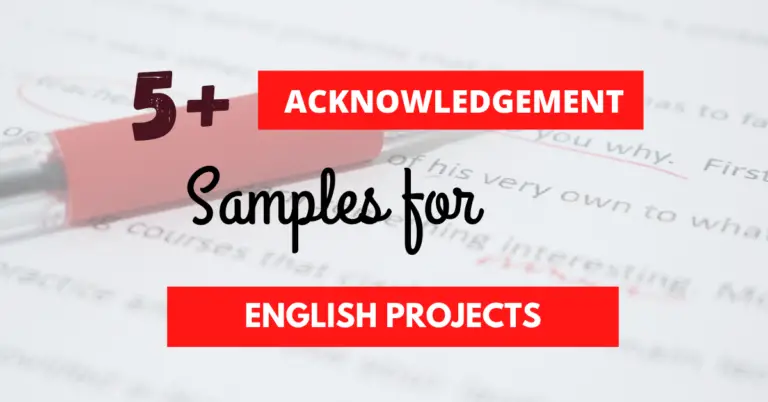 Top 5 Examples of Acknowledgement for English Project - Acknowledgement ...