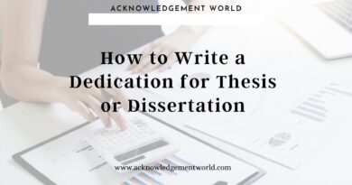 7 Examples Of Well Written Dedication Section For Your Report Acknowledgement World