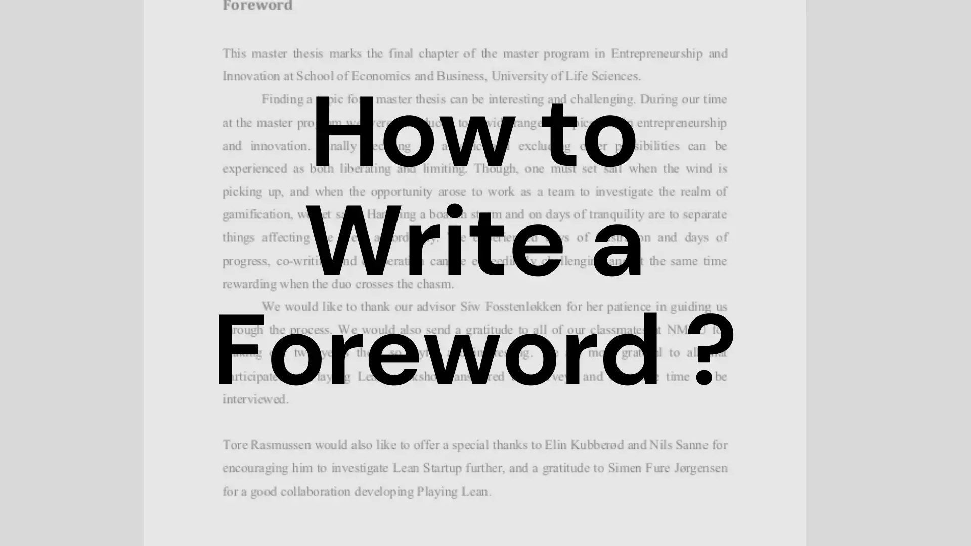 How to Write Foreword for Thesis or Dissertation - Acknowledgement