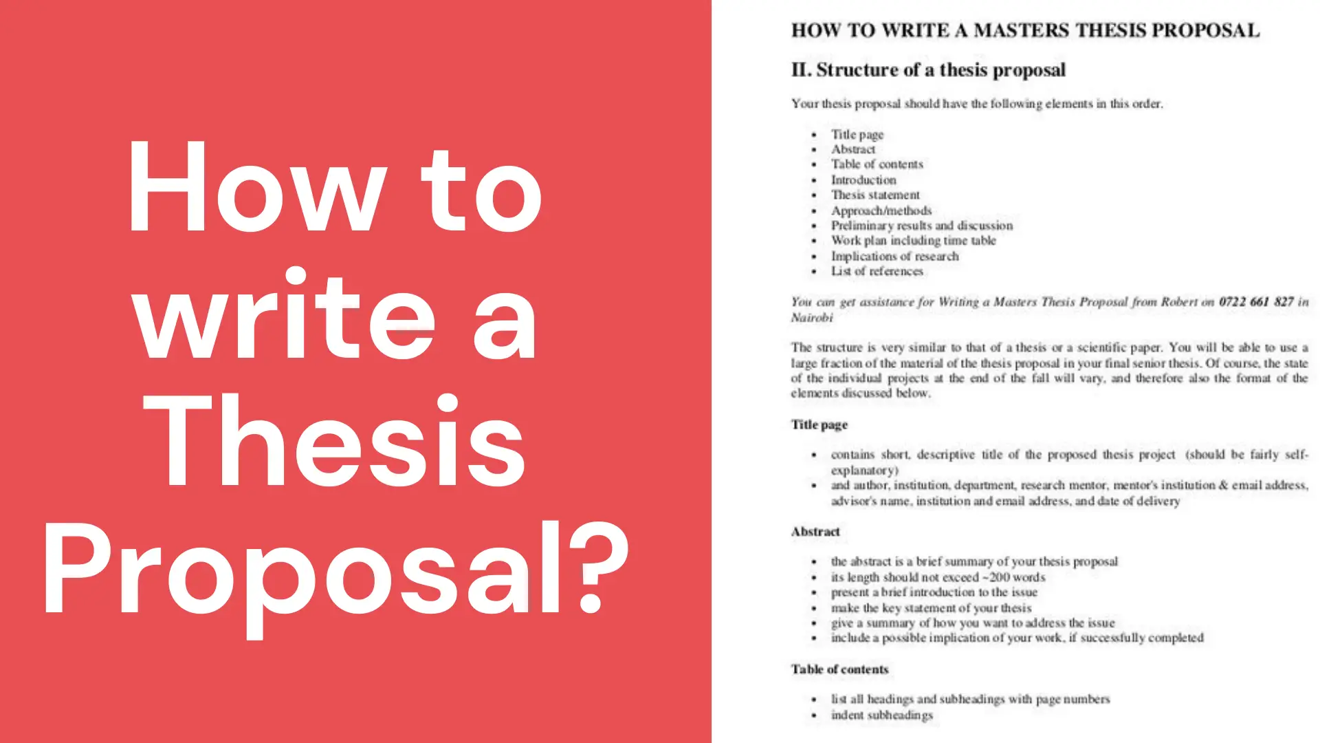 writing a thesis proposal
