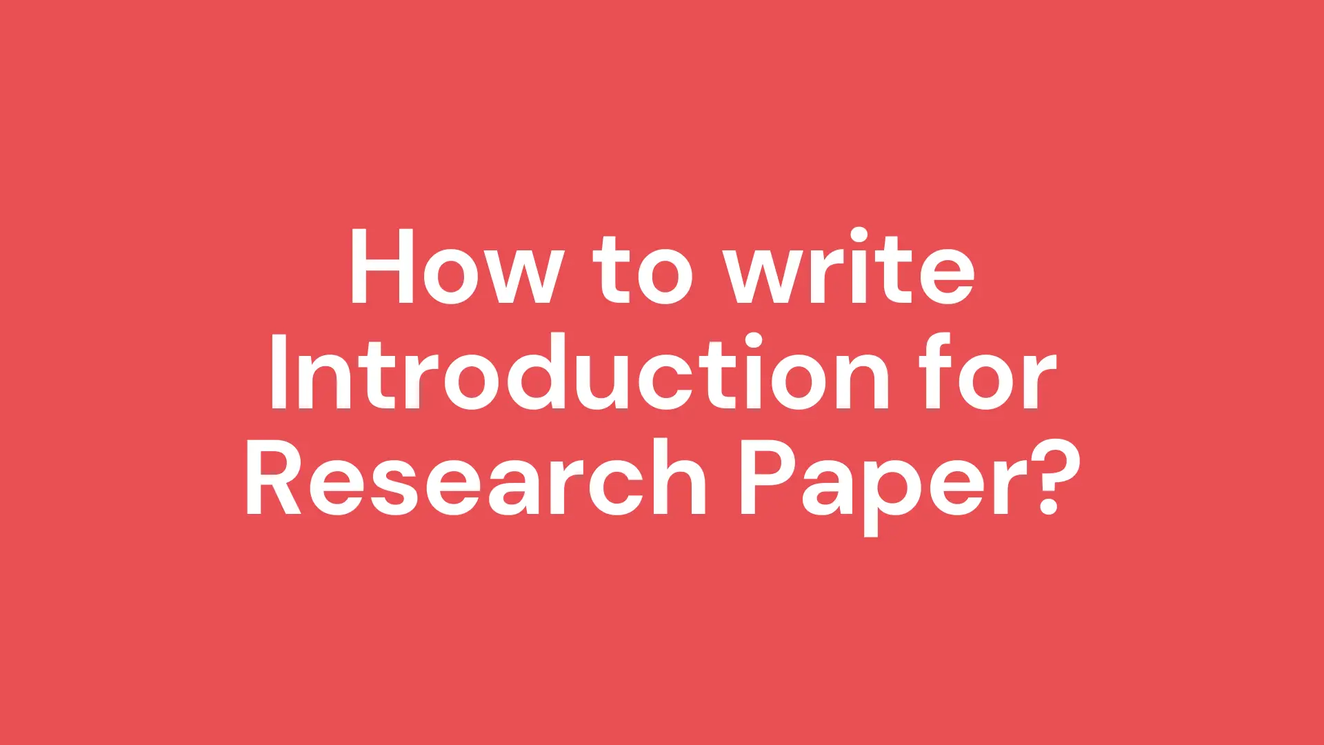 how to write introduction to research