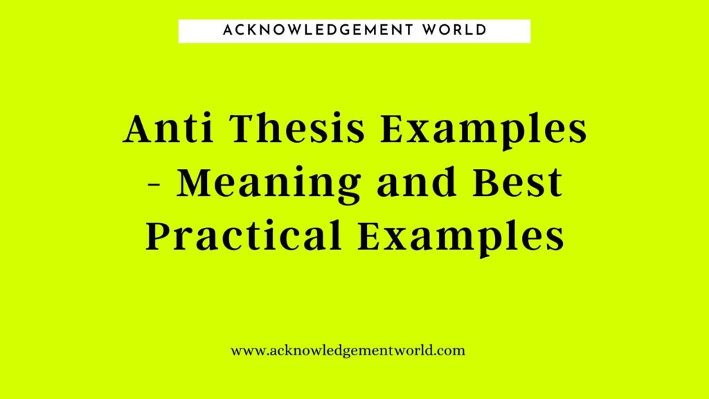 Antithesis examples