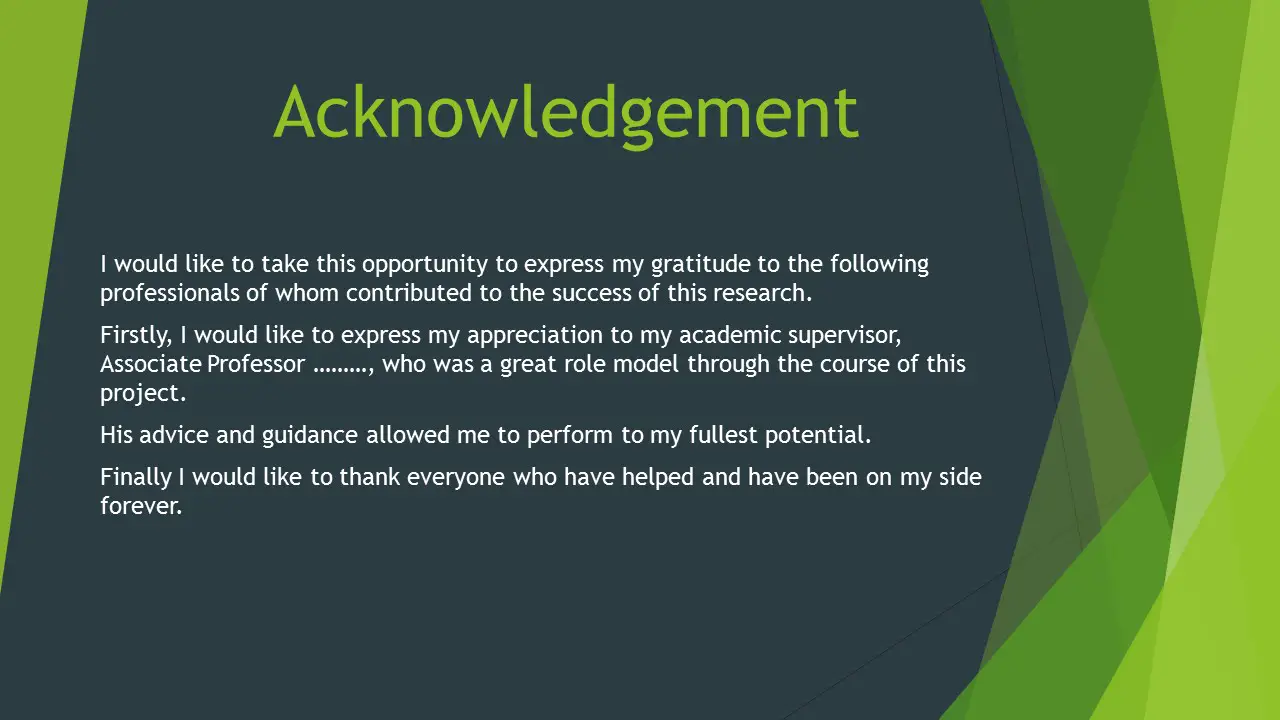 professional acknowledgement for thesis